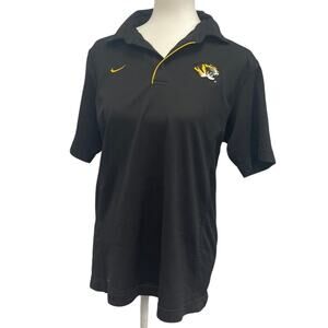 Nike Fit Mens Small 100% Polyester Mizzou Tiger Short Sleeve Collared Polo Shirt